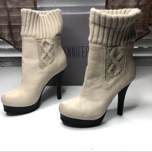 Jennifer Lopez Bette Ivory Heels Boots White